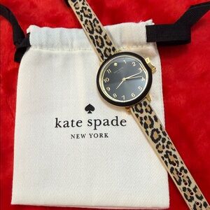 Kate Spade Gold and Black Leopard Strap Watch